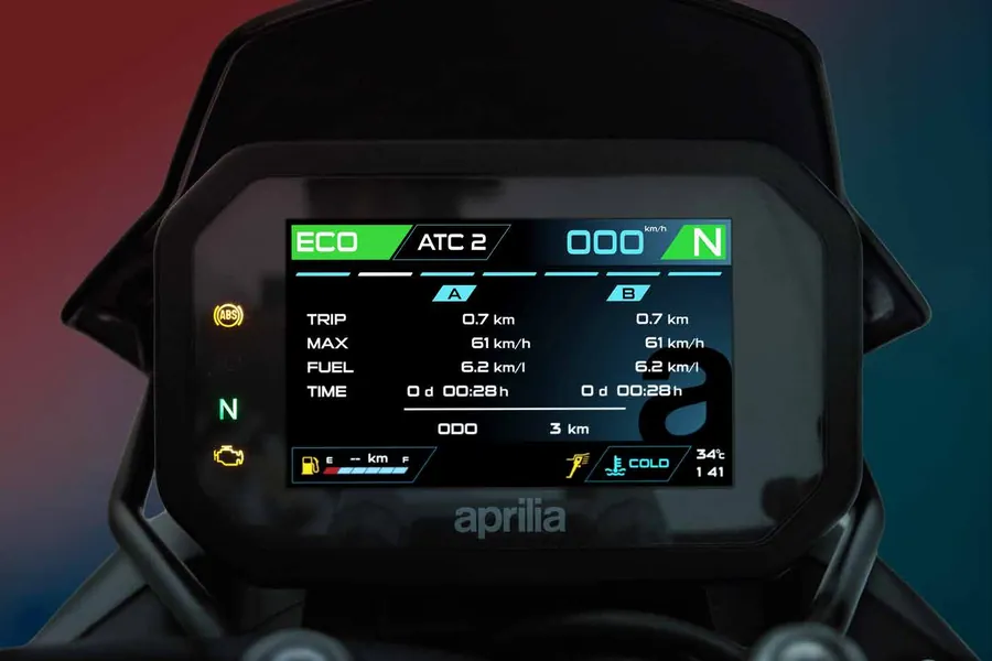 Tuono 457 TFT display in Eco mode